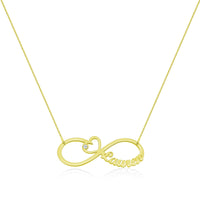 Heart Infinity Single Name Necklace Silver