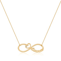 Heart Infinity Single Name Necklace Silver