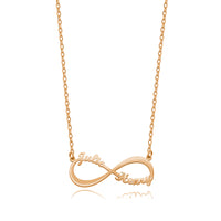 Infinity 2 Name Necklace Silver