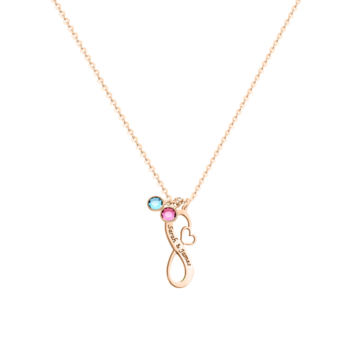 Infinity Name Necklace with Birthstone Silver