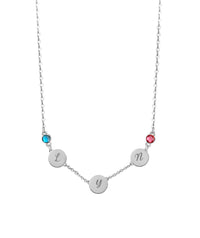 Letter Name Necklace with Birthstone Sterling Silver