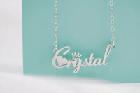 Crystal Style Name Necklace Copper