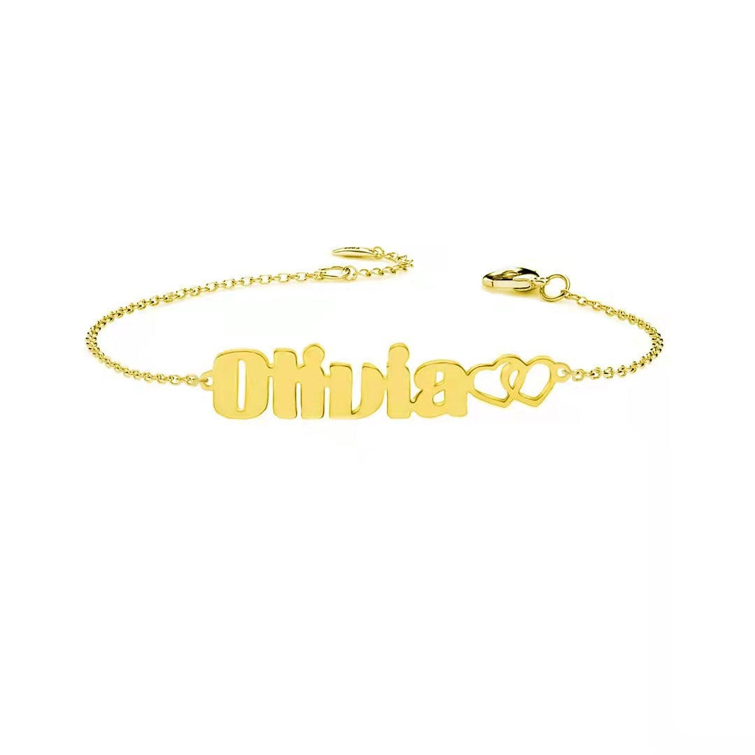 Personalized Olivia Style Name Bracelet Silver