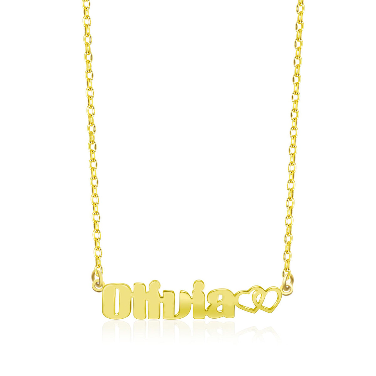 Olivia Style Name Necklace Silver