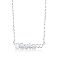 Olivia Style Name Necklace Silver