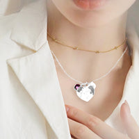 Photo Necklace Silver S925 with Birthstone