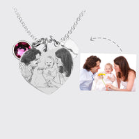 Photo Necklace Silver S925 with Birthstone