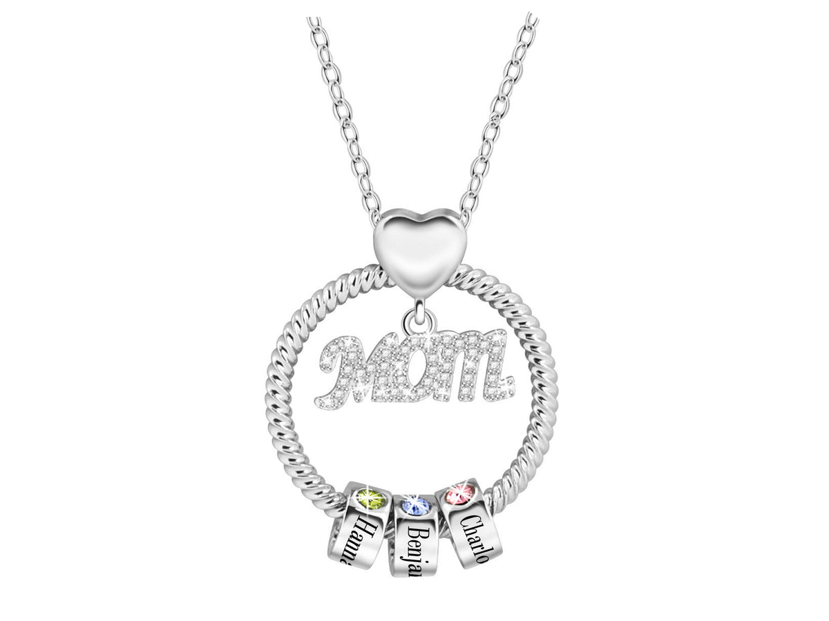 Personalized Super Mom Name Necklace