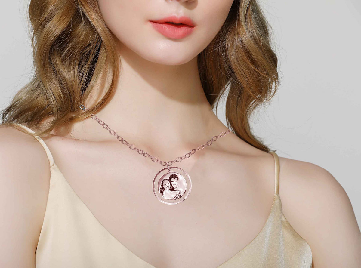 Round Photo Necklace S925