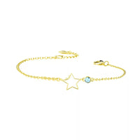 Personalized Star Bracelet with Birthstone Sterling Silver