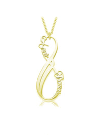 Vertical Infinity Name Necklace Silver