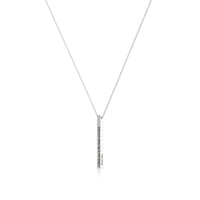 Vertical Long Bar Name Necklace Silver