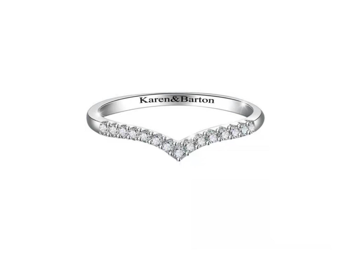 Wishbone Name Diamond Promise Ring