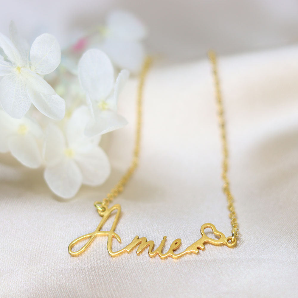 Amie Style Name Necklace Silver