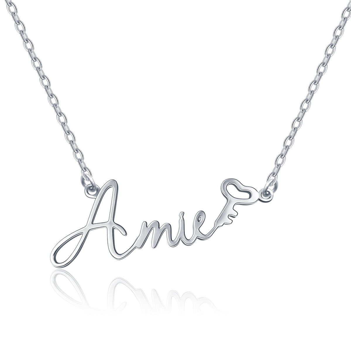 Amie Style Name Necklace Silver