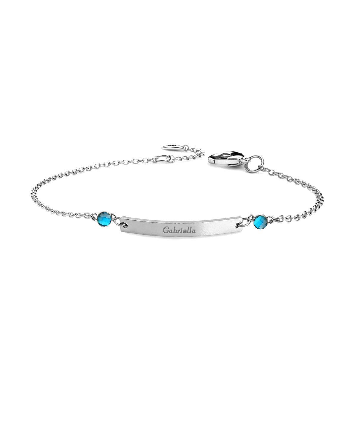 Personalized Bar Bracelet with Two Birthstones