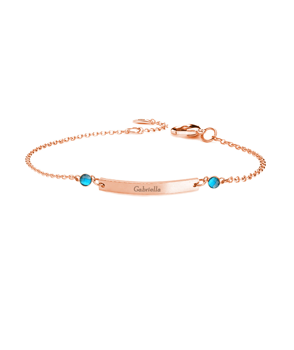 Personalized Bar Bracelet with Two Birthstones