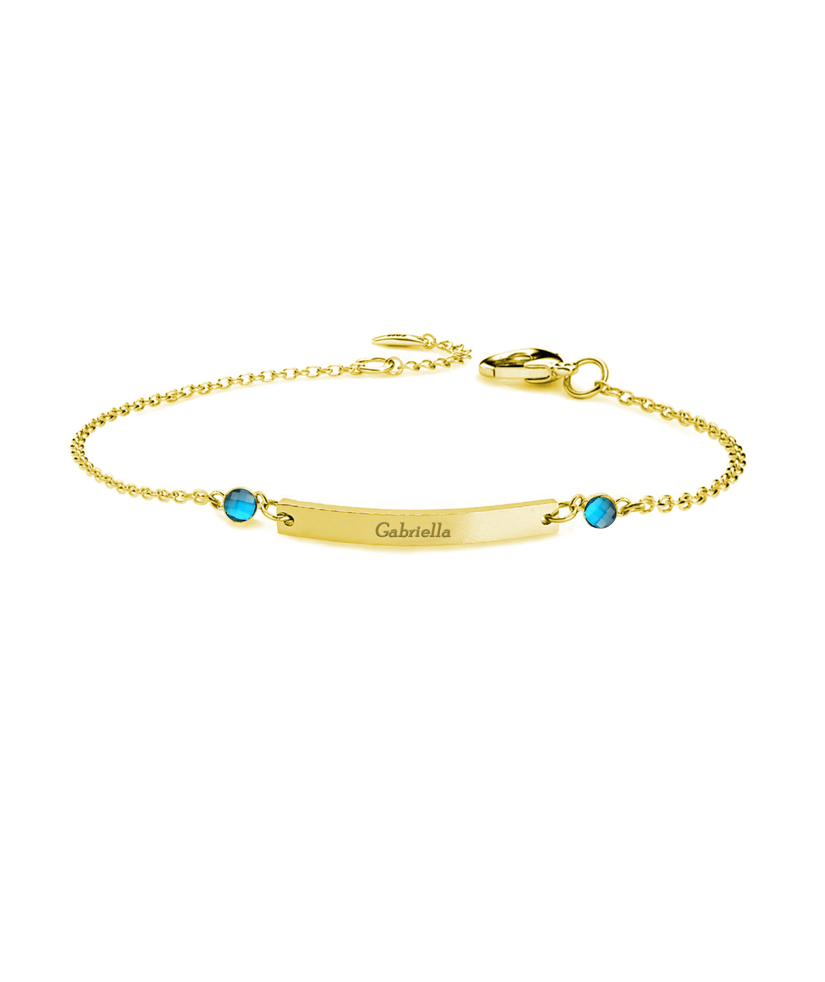 Personalized Bar Bracelet with Two Birthstones