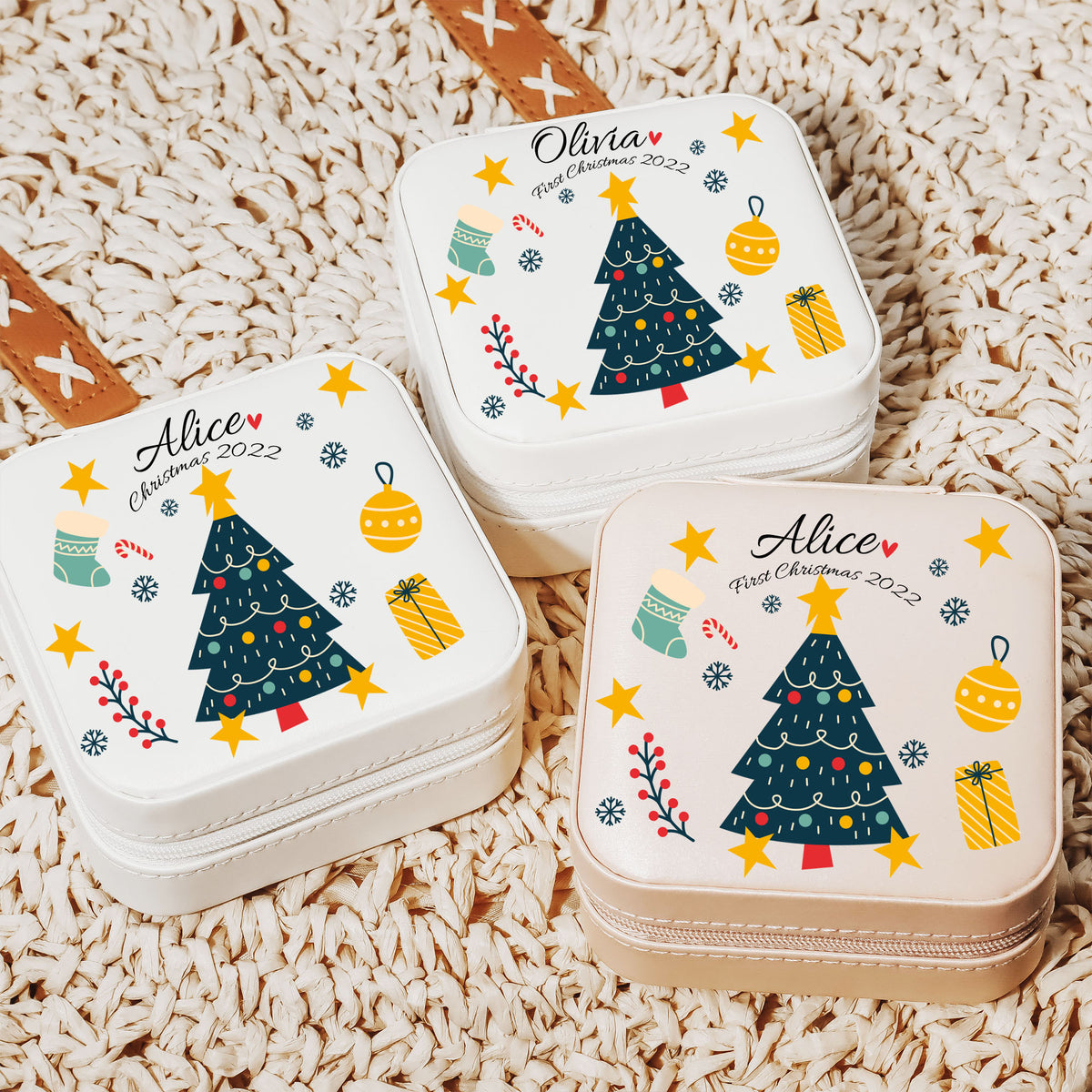 Personalized First Christmas Jewelry Box for Her