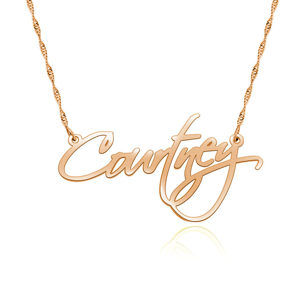 Courtney Style Name Necklace Silver