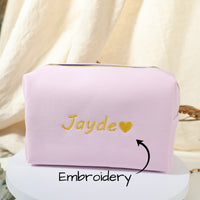 Custom Valentine Gift Embroidered Makeup Bag