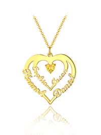 Heart Necklace 4 Name Silver S925