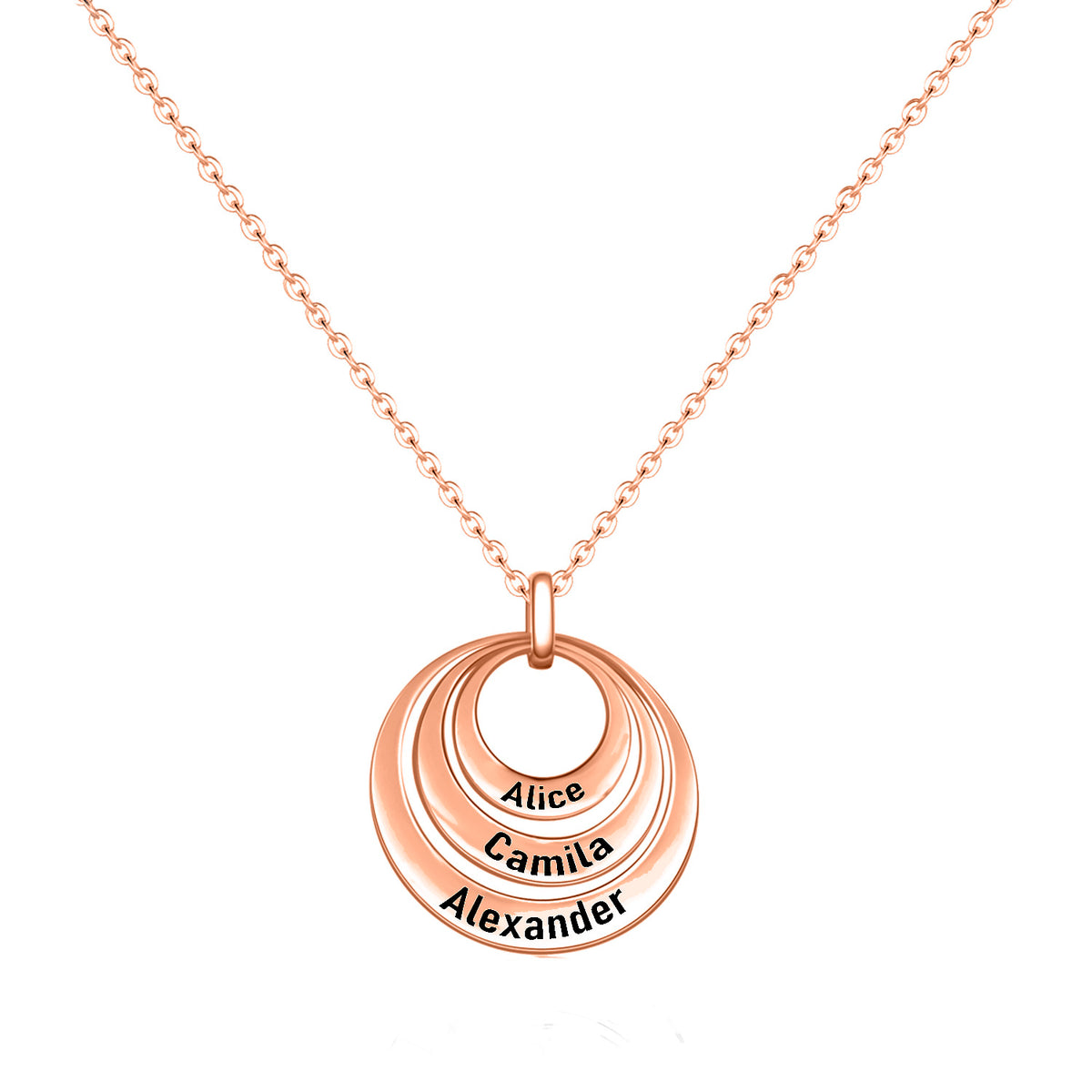 Family Ring Name Necklace Silver