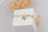 Personalized Initial Birthstones Bracelet