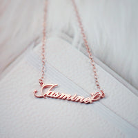 Jasmine Style Name Necklace Silver