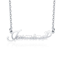 Jasmine Style Name Necklace Silver