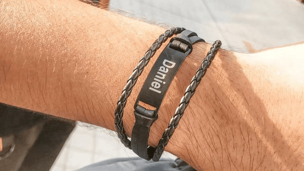 Personalized Braid men core bracelet Black