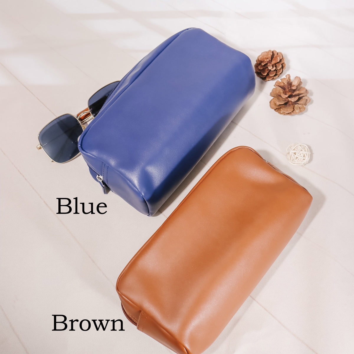 Personalized Mens Leather Toiletry Bag