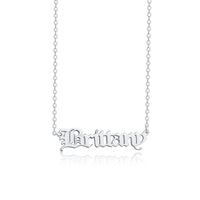 Old English Name Necklace Silver