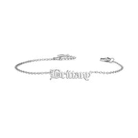 Personalized Old English Name Bracelet Silver