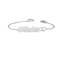 Personalized Olivia Style Name Bracelet Silver