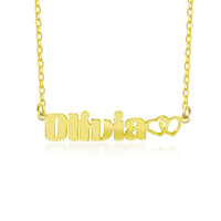 Olivia Style Name Necklace Silver