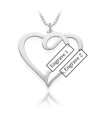 Overlapping Heart Necklace Silver S925