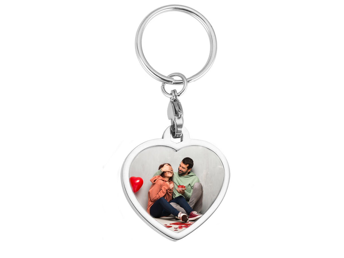 Personalized Heart Photo Keychain