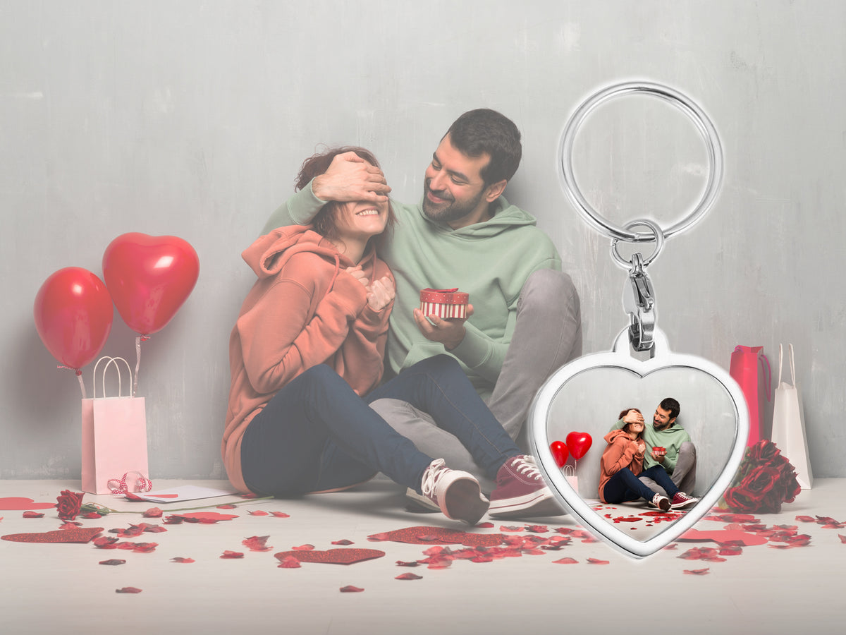 Personalized Heart Photo Keychain