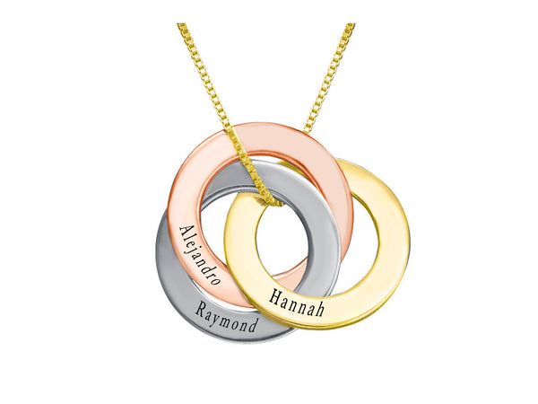 Personalized Lucky Tricolor Ring Necklace