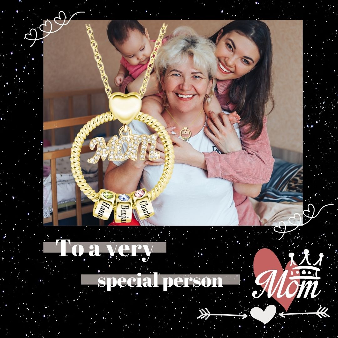 Personalized Super Mom Name Necklace