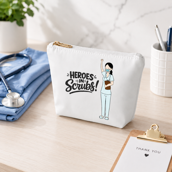 Personalized Nurse Cosmetic Bag, Custom Healthcare Worker Makeup Pouch, Nurse Gift with Name