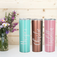 Custom Engraved Tumbler with Straw