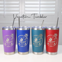 Custom Vacation Laser Engraved Tumbler