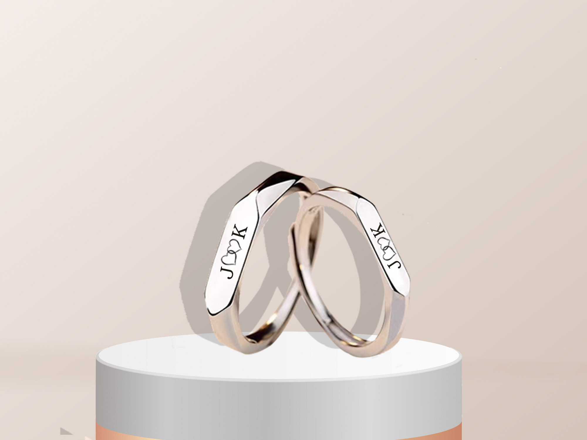 Lover Couple Rings Silver - Custom Couple Rings