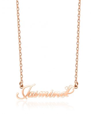 Jasmine Style Name Necklace Silver