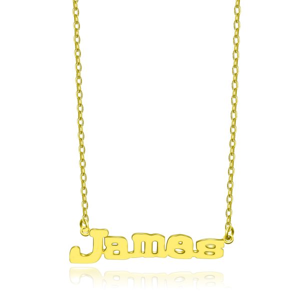James Style Name Necklace 18k Gold Plated Sterling Silver