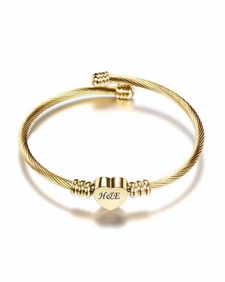 Titanium steel engravable bracelet love tag