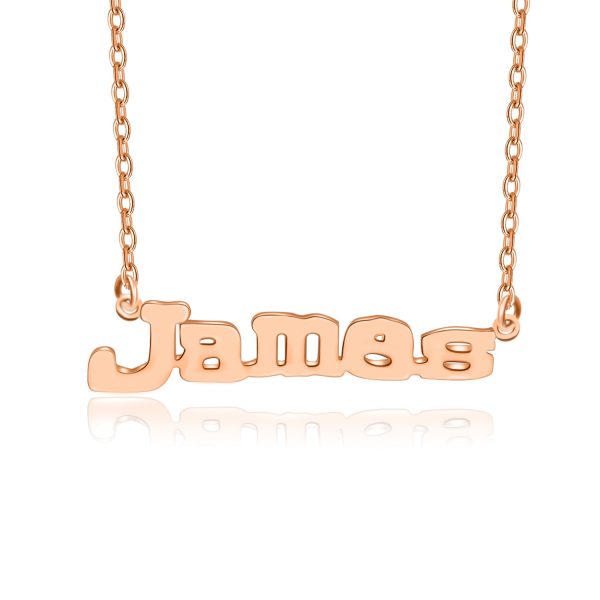 james style name necklace rose gold plated