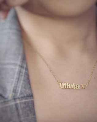 Olivia Style Name Necklace Silver